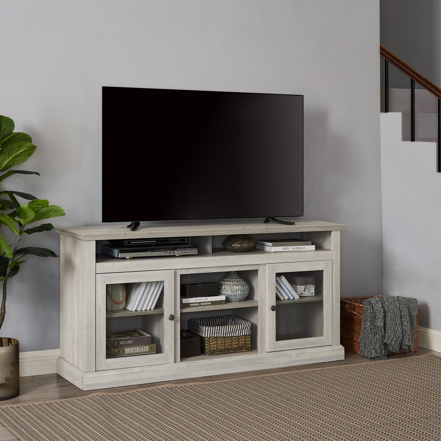 Contemporary TV Media Stand Modern Entertainment Console For Up To 65