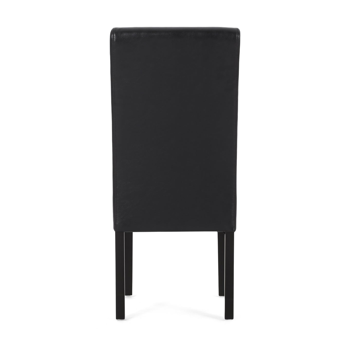 Black PU Leather Dining Chair Set of 2 - Contemporary Design