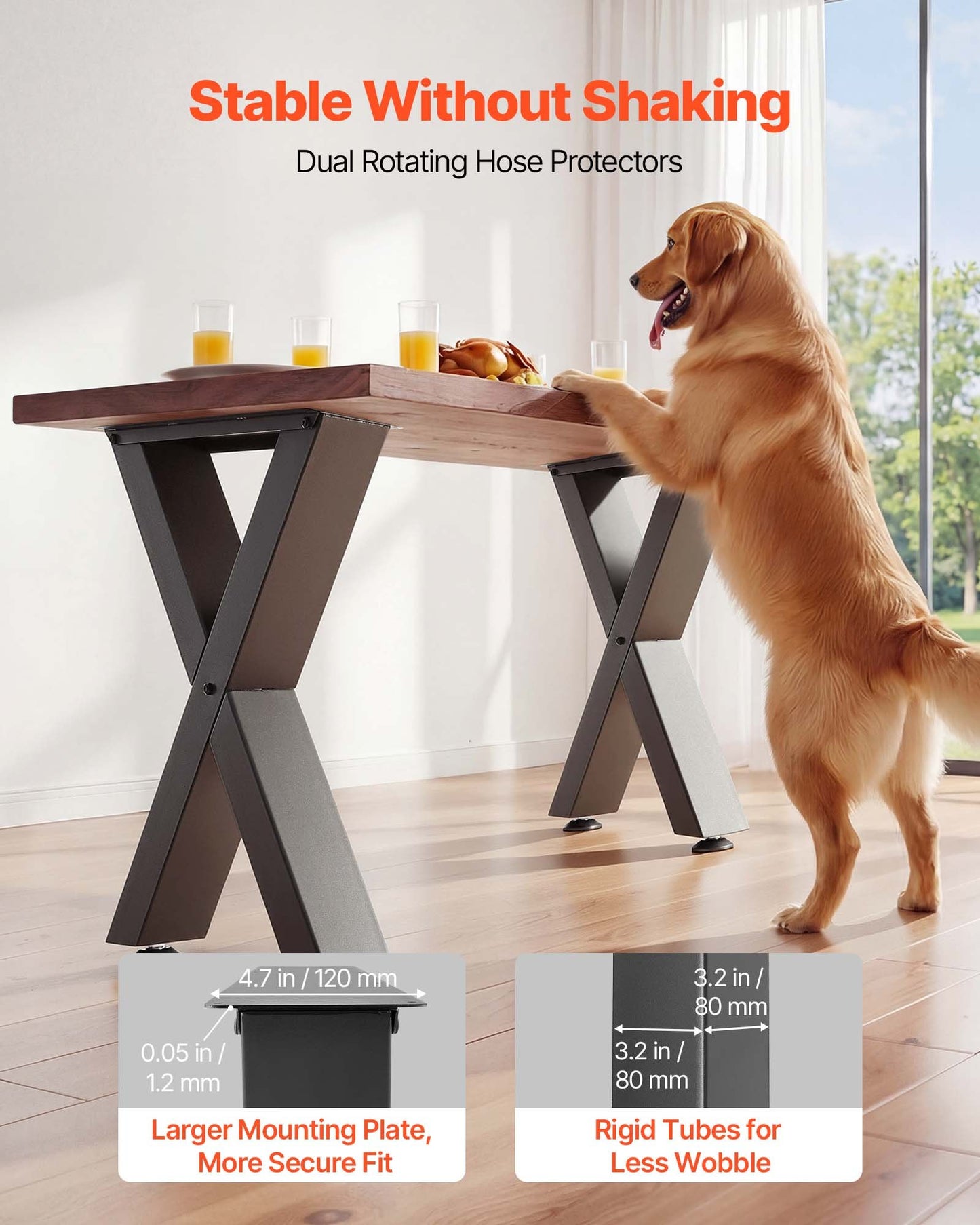 Heavy Duty Steel Table Legs 29.5 Inch Height Black Support for Home Office & Dining Tables