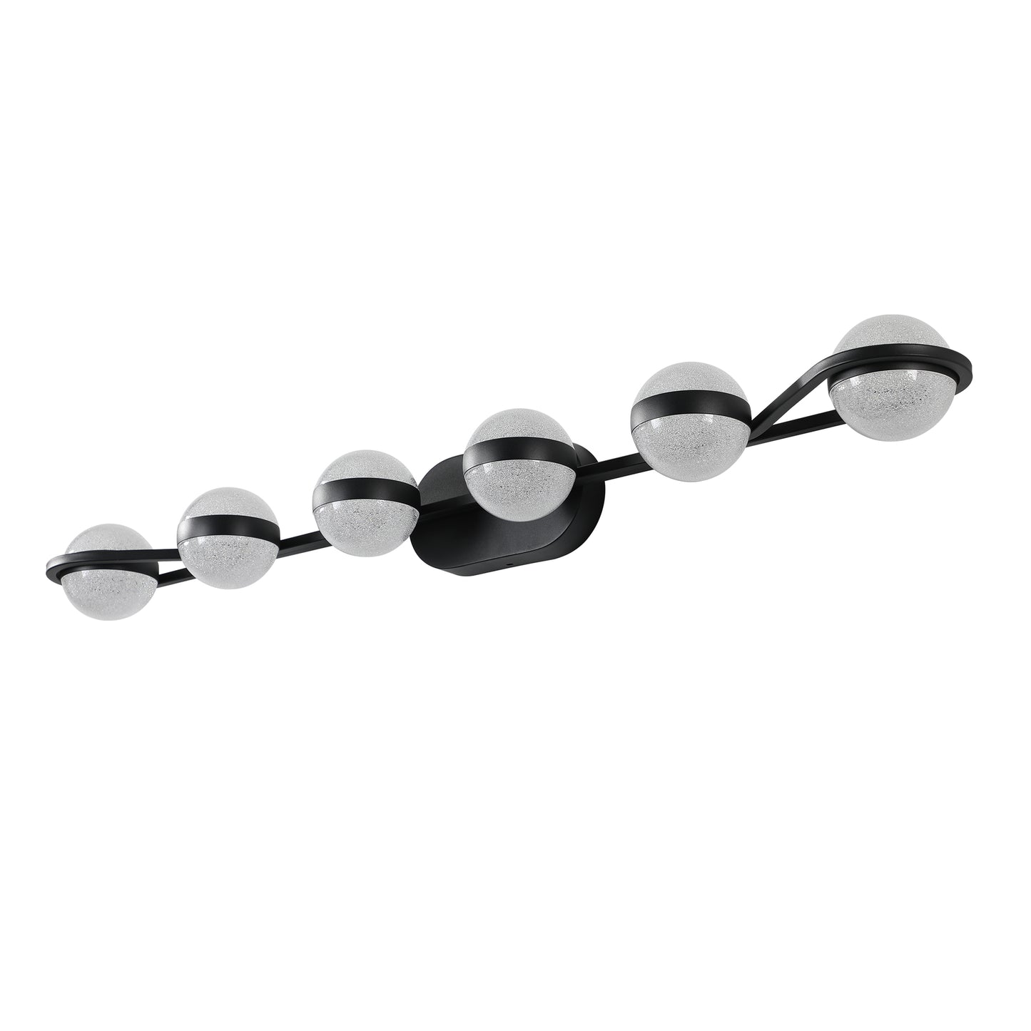 Black Minimalist LED Bathroom Vanity Light - 6-Light Fixture