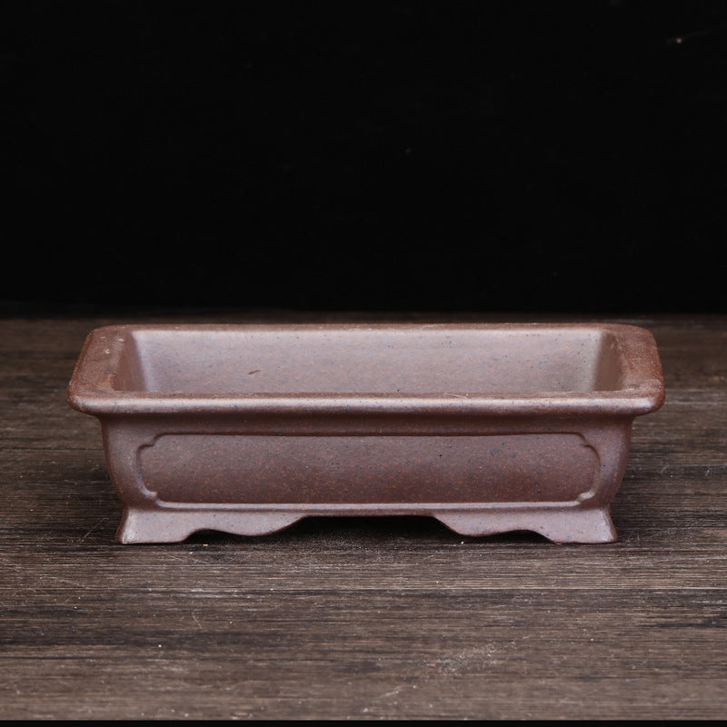 Rectangular Square Purple Clay Flowerpot for Home Garden & Balcony