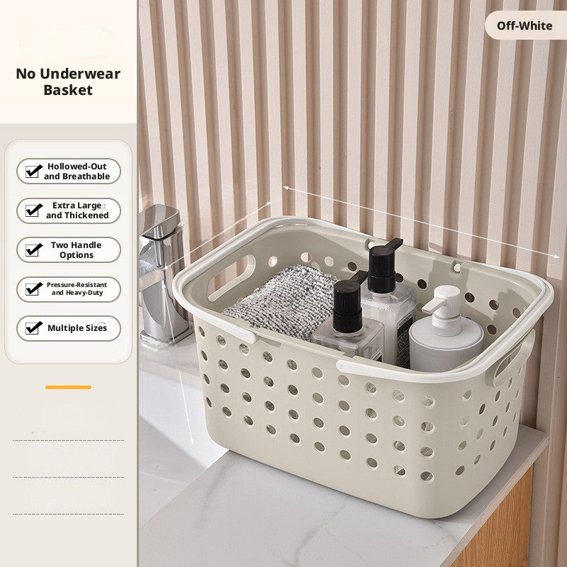 Medium Beige Clothes Basket - Durable Plastic Laundry Hamper, 1 Piece