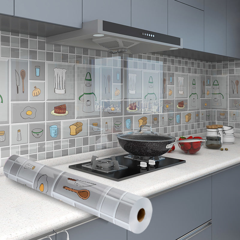 Self-Adhesive Waterproof Kitchen Sticker Set - Thickening Oil-Proof Wall Decals