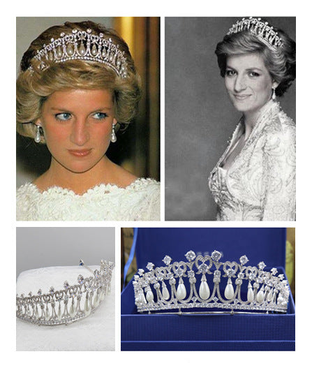 Pearl Crystal Headband Crown for Bridal & Special Occasions White