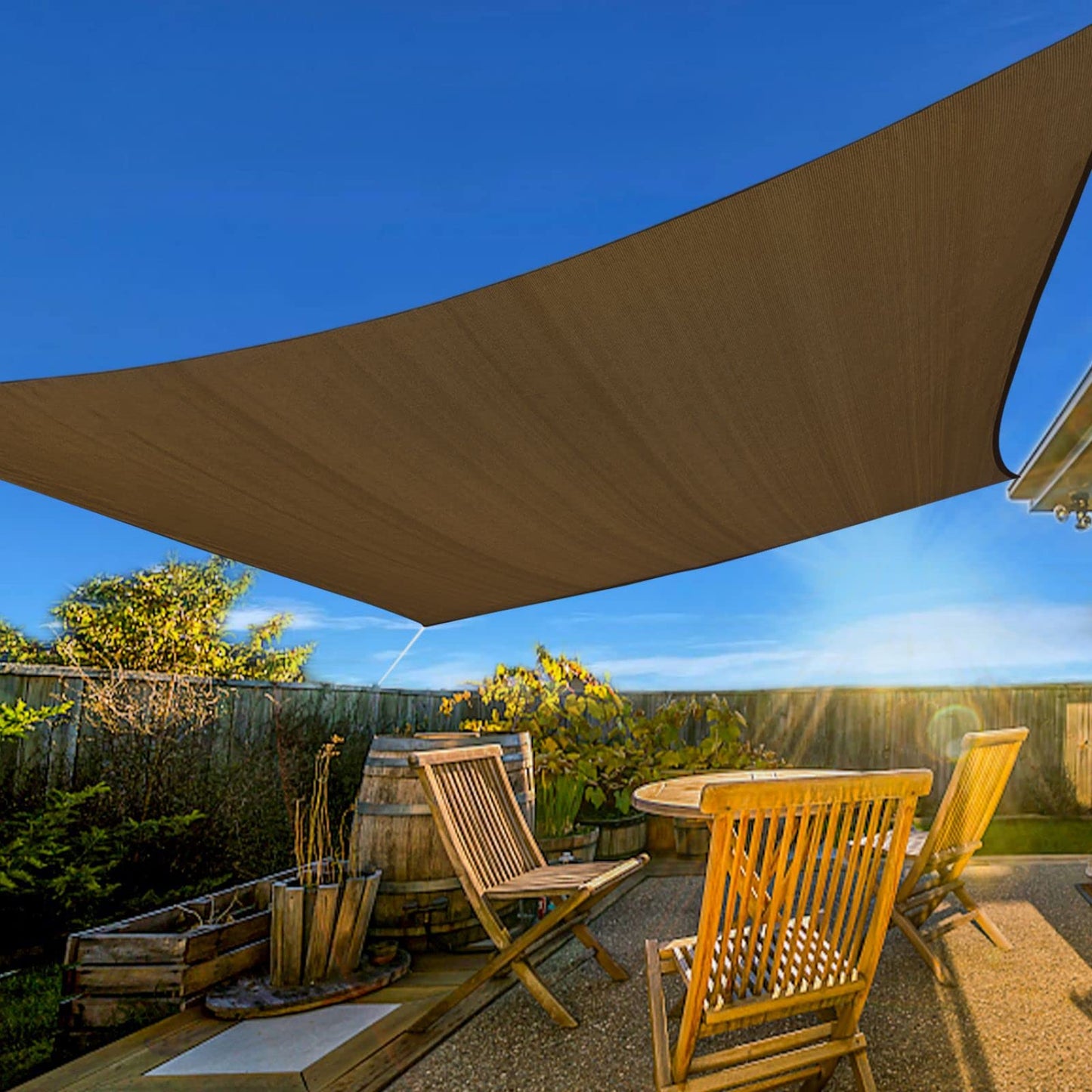 13x20 ft Sunshade Sail Garden Shade Canopy UV Block Outdoor Shade Cloth - Light Grey, Dark Grey, Mocha