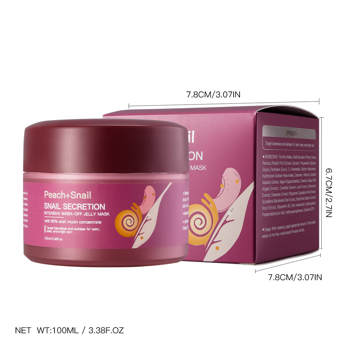 Snail Jelly Moisturizing Facial Mask 100ml - Hydrating Skin Care