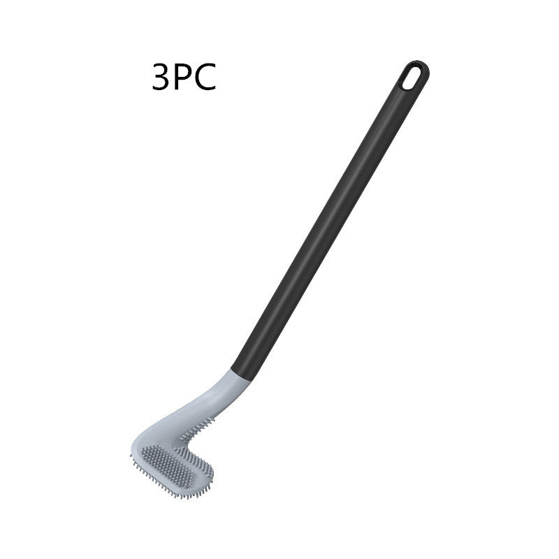 Long Handle Plastic Toilet Brush with No Dead Ends - Easy Cleaning & Hanging Option