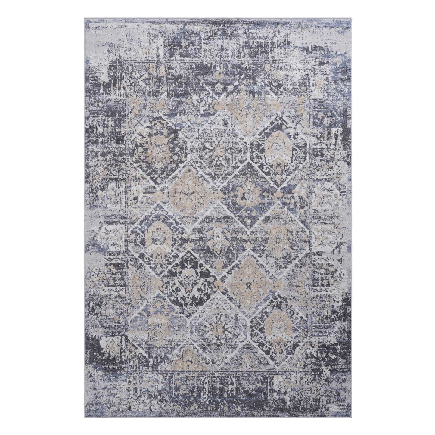 PAYAS 8X10 Grey Blue Traditional Area Rug