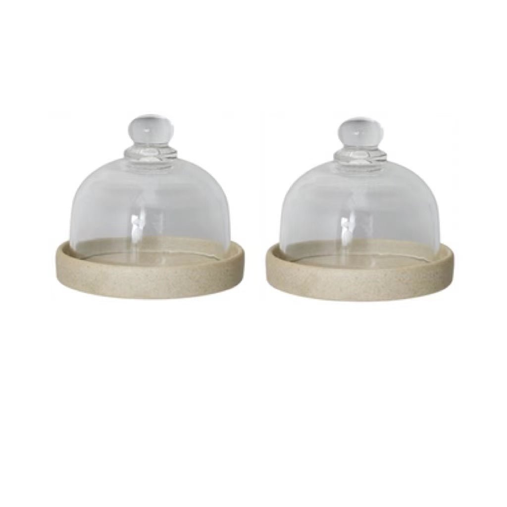 Ceramic Dessert Dish with Lid Set - Nordic Style, Multiple Colors