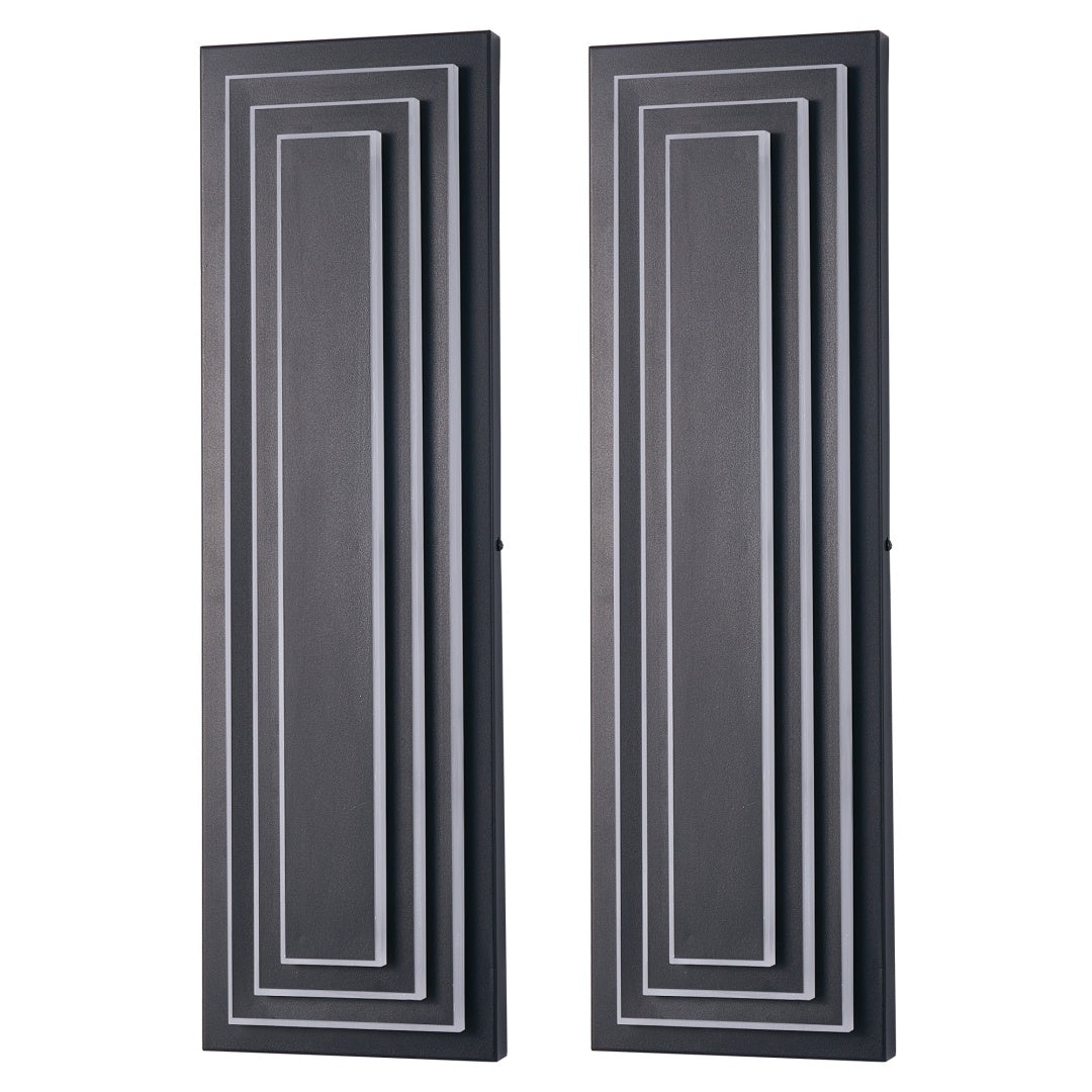 Modern Outdoor Wall Lights - 23.6 Inch LED Sconce, 2 Pack