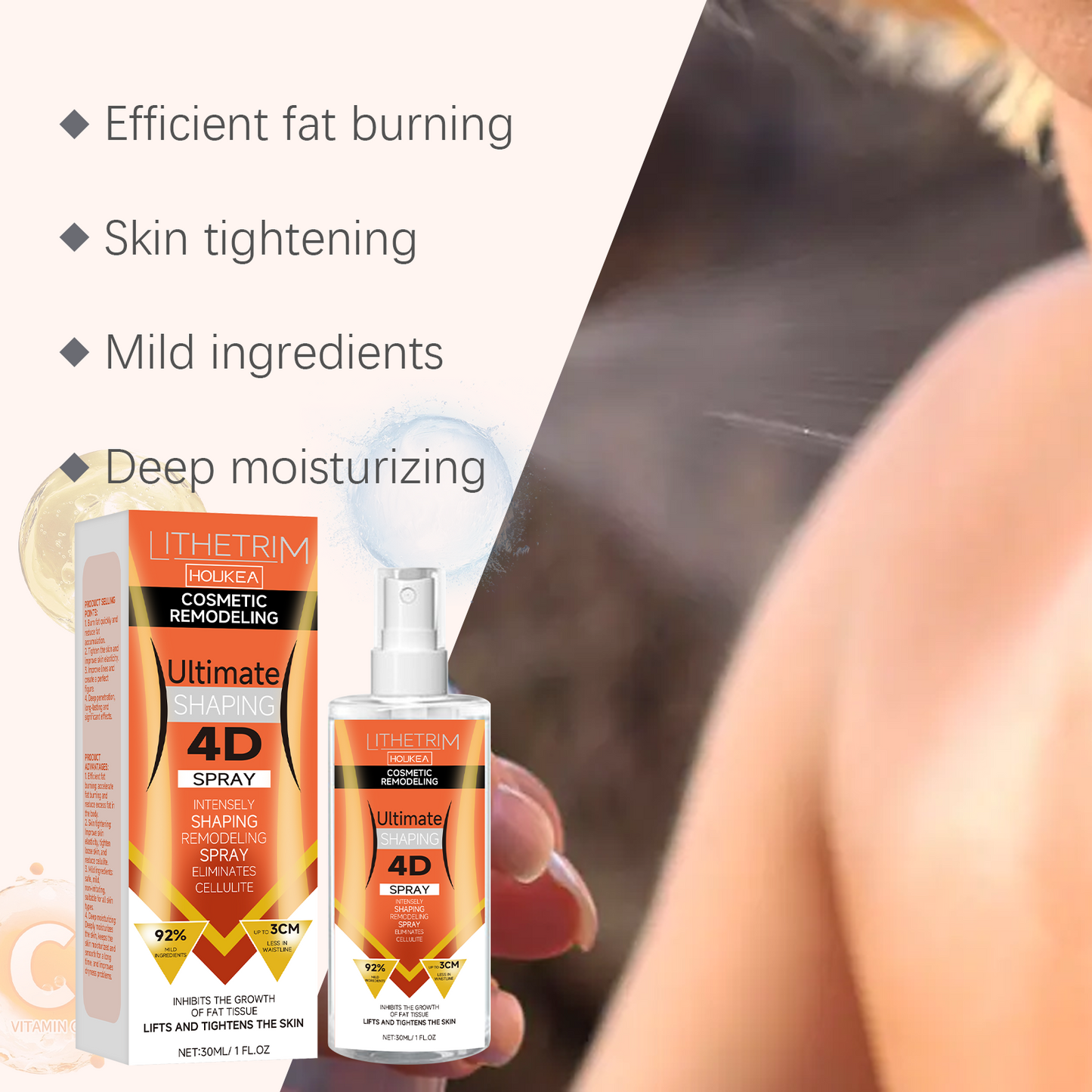 Bee Venom Firming Body Spray - Collagen Moisturizing Skin Tightening Mist
