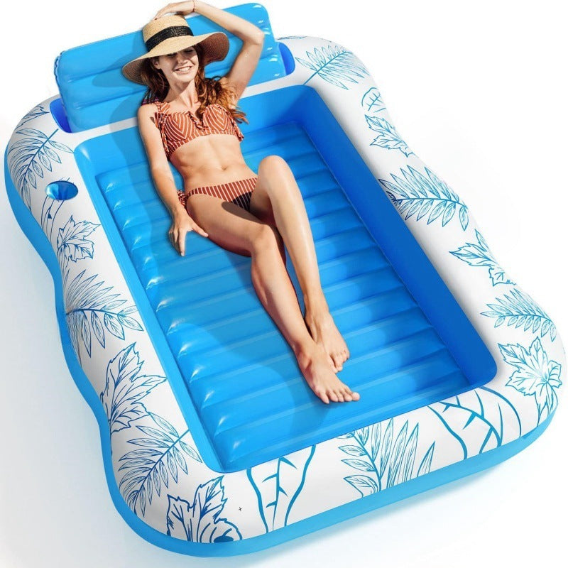 Inflatable Maple Leaf Swimming Ring Float Raft - 214x145cm