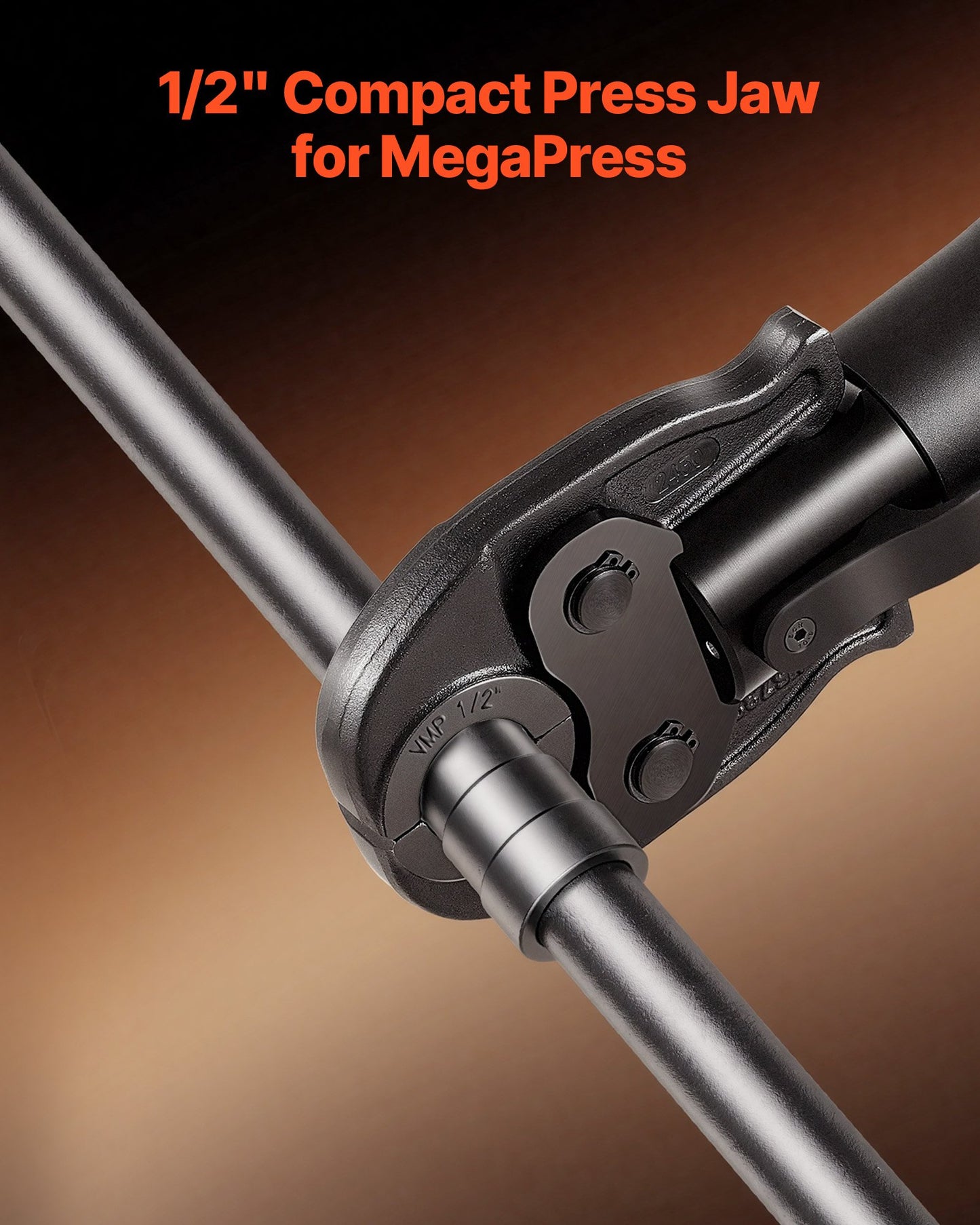 1/2 Inch MegaPress Jaw for Compact Press Tools - High-Strength Steel, Black
