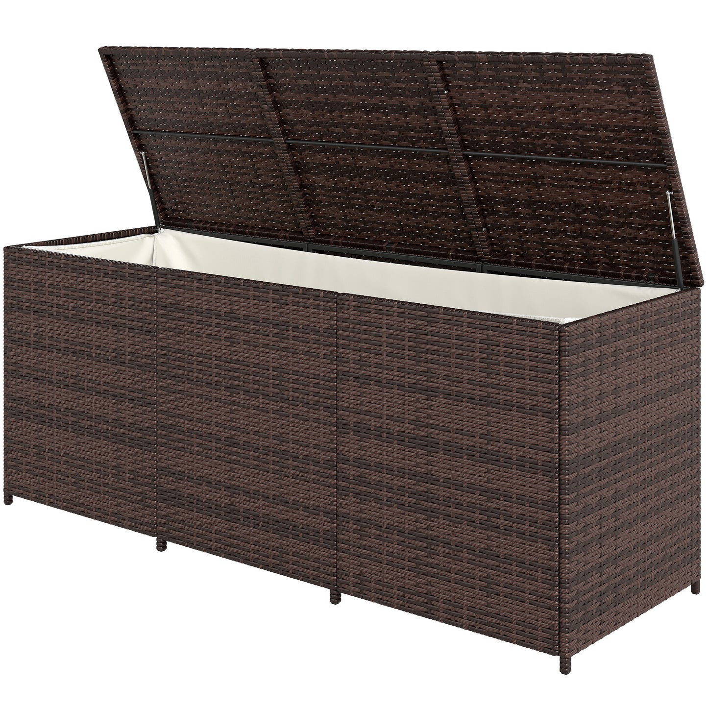 175 Gallon Outdoor Storage Box with PE Rattan and Pneumatic Lift