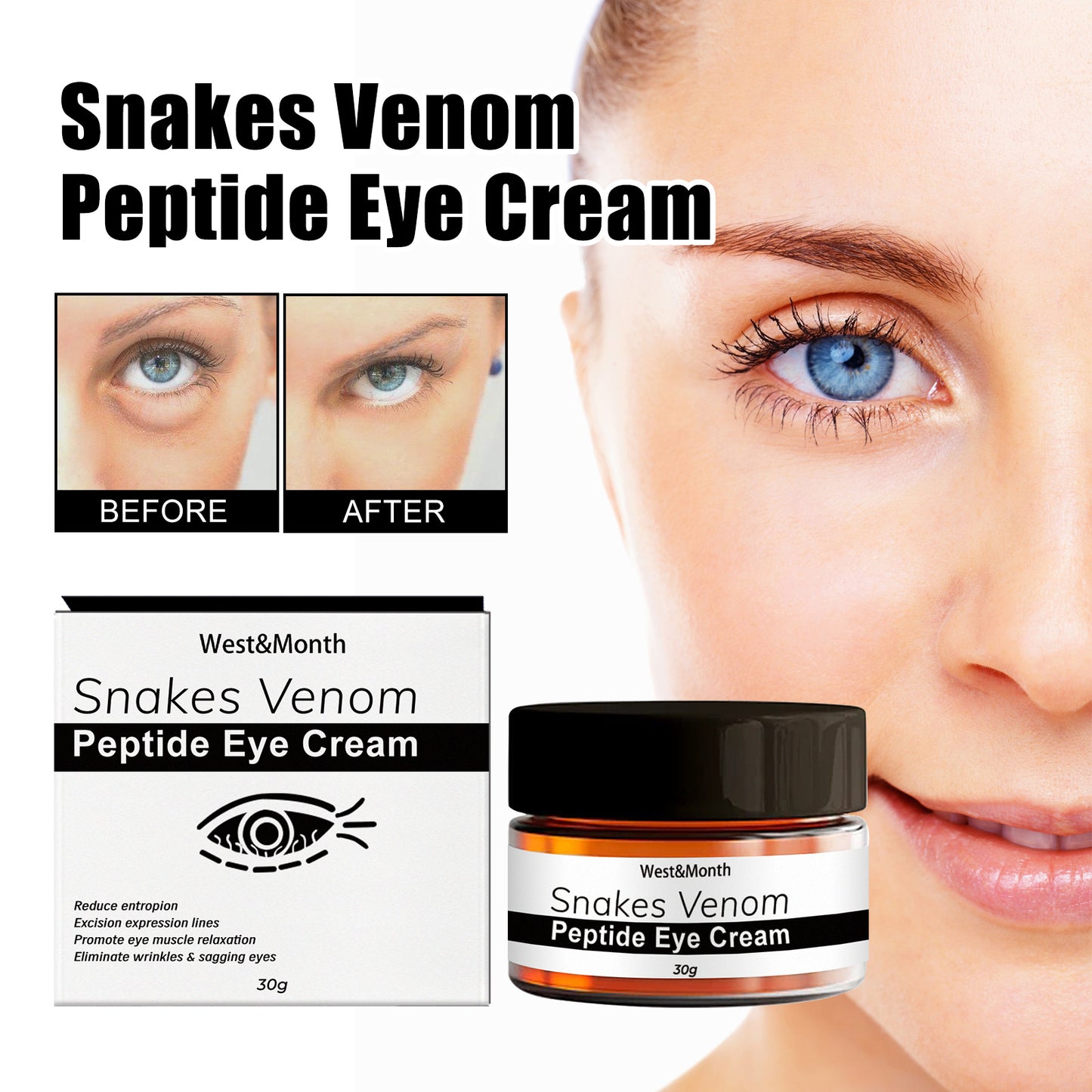 Peptide Eye Cream for Dark Circles and Fine Lines - Hydrating Anti-Aging