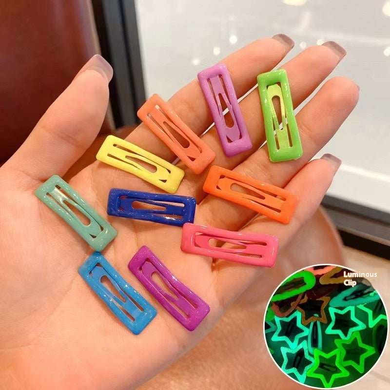 Luminous Children's Hair Barrettes - Cute Alloy Glow-in-the-Dark Hair Clips