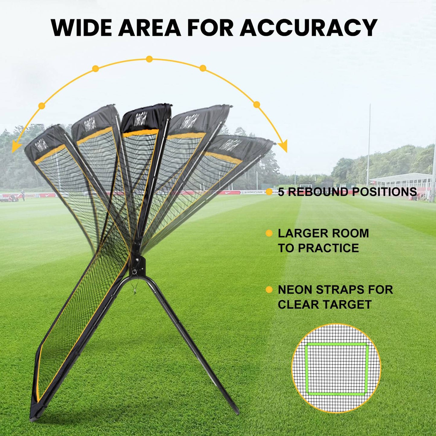 7x5 FT Volleyball & Lacrosse Rebounder Net - Adjustable Angles