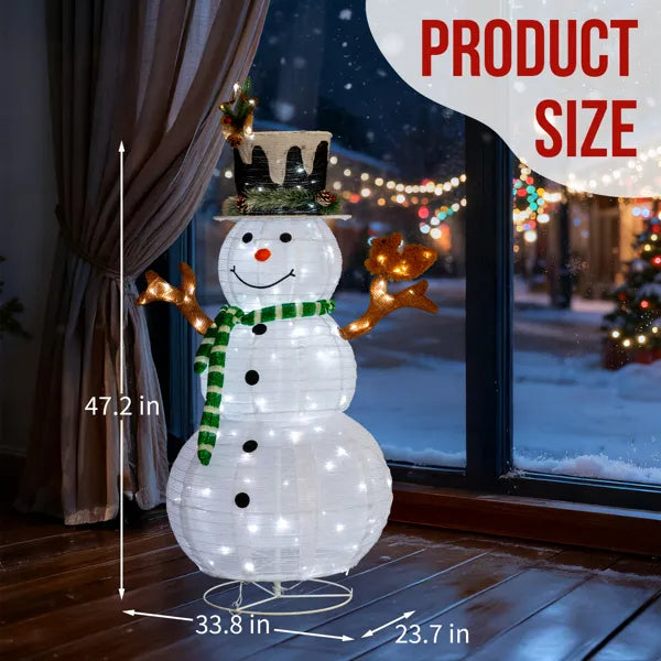 4FT Lighted Snowman with Squirrel - Christmas Yard Decoration
