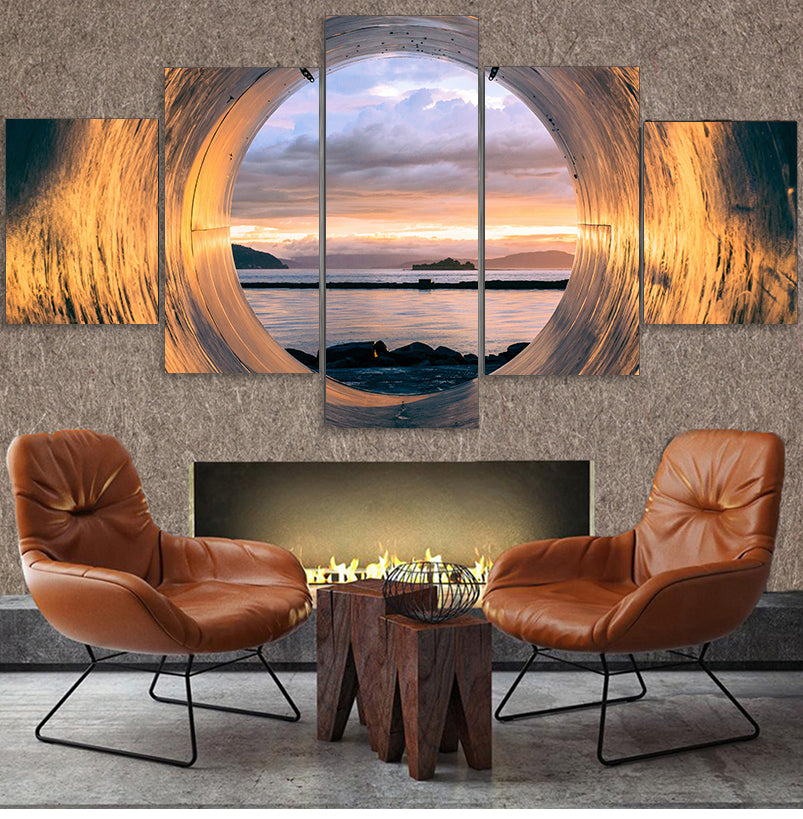 Sunset Seascape Canvas Wall Art - Framed Home Decor for Living Room