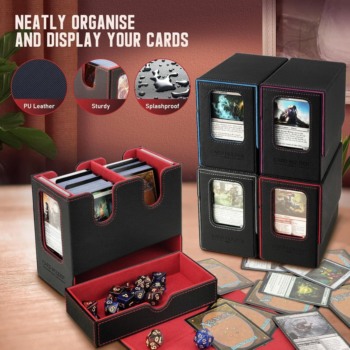Dice and Card Storage Box Organizer for Board Games and Collectibles