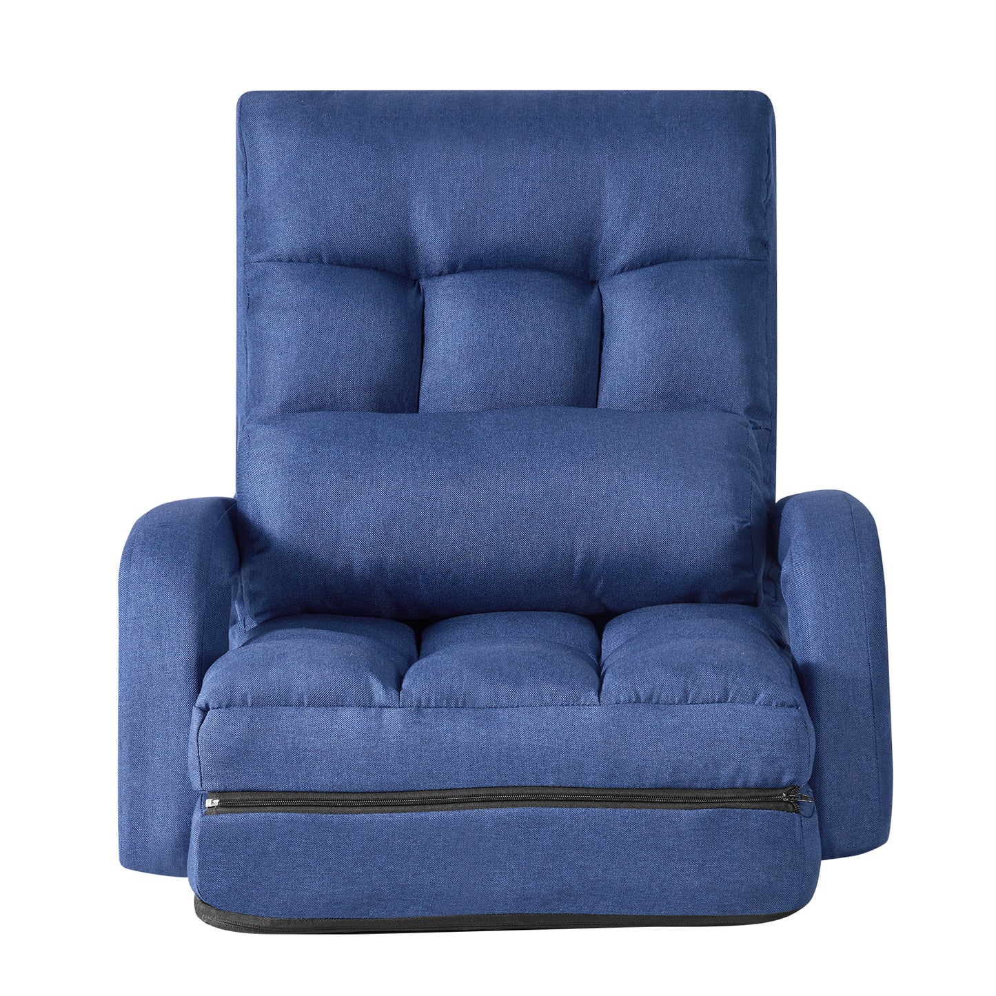 Folding Floor Gaming Chair with Adjustable Back Support - Gray