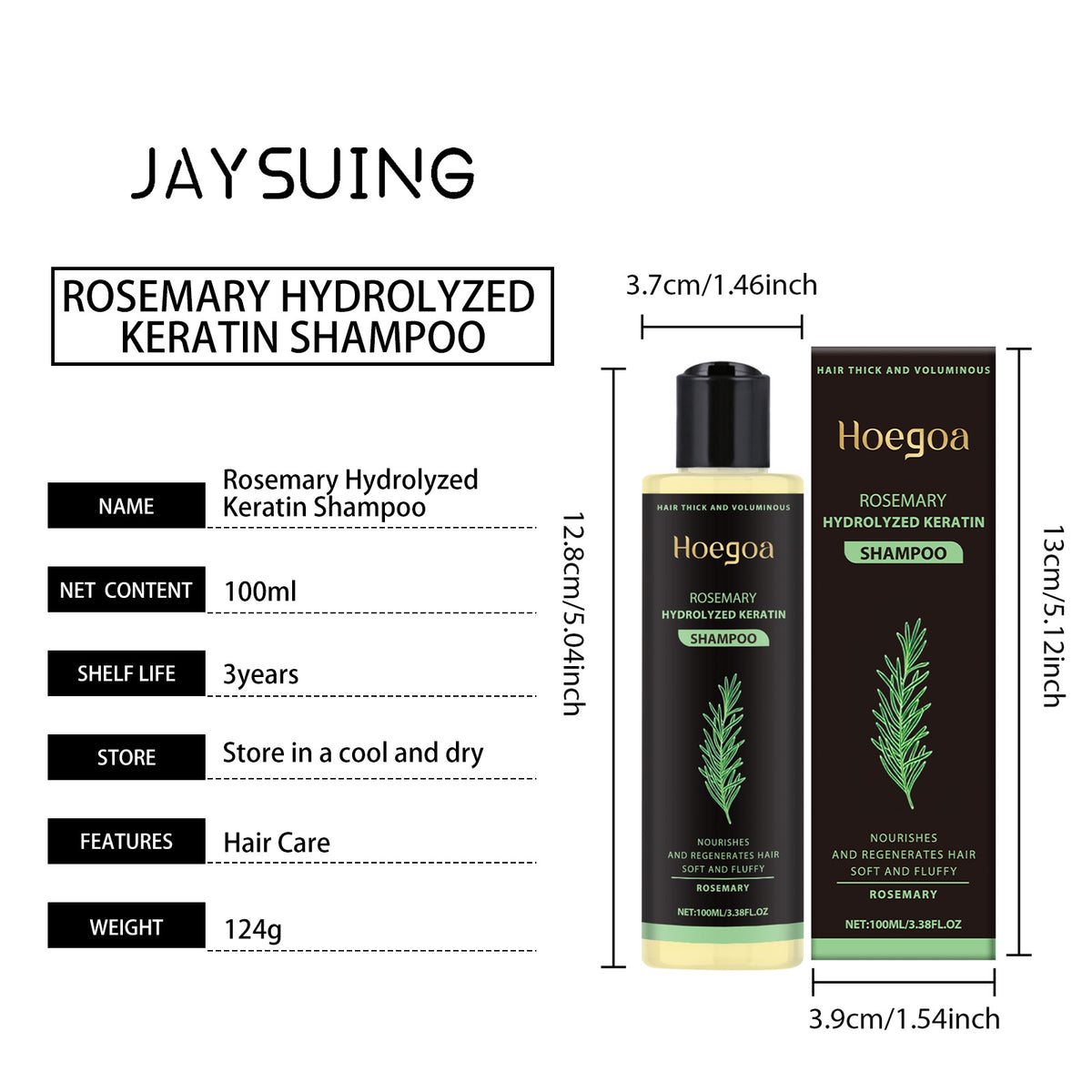 Rosemary Thickening Shampoo 100ml - Volume & Keratin Hair Care