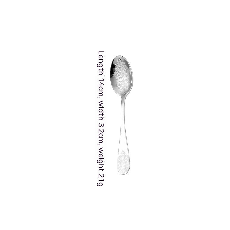 Vintage Gold-Plated Stainless Steel Cutlery Set - Dinner Knife Fork Spoon Tea Spoon