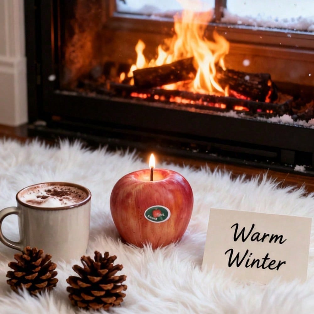 Bitten Apple Scented Candle - Unique Gift Box Decor