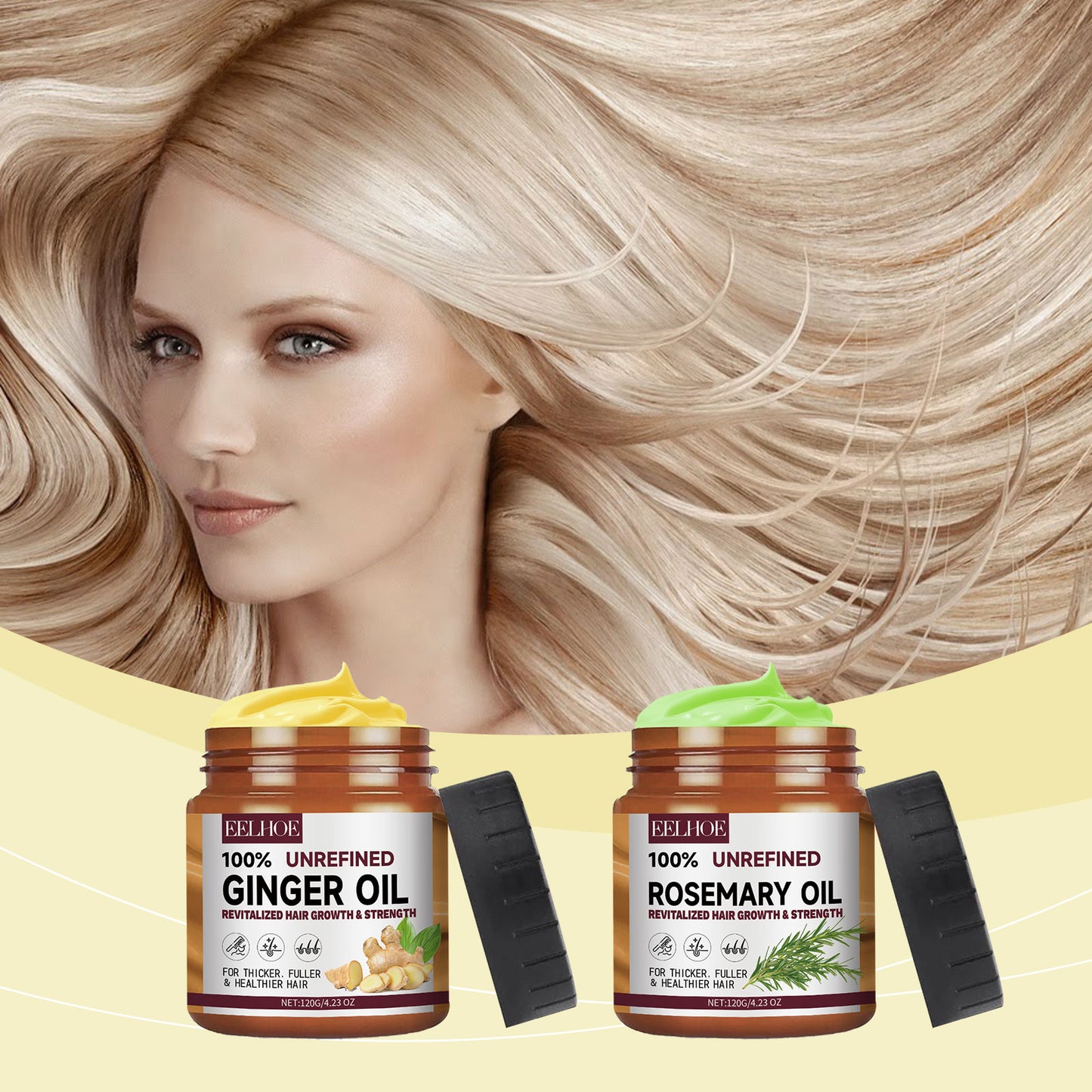 Ginger and Rosemary Hair Conditioner for Dry Hair Repair and Frizz Control