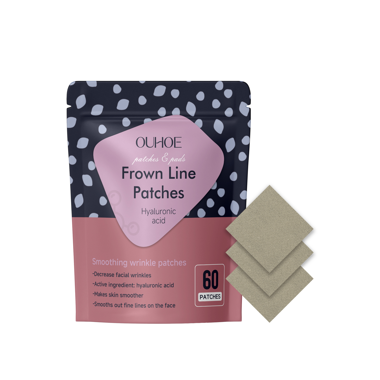 Forehead Smoothing Face Patches - 60pcs Hyaluronic Acid Anti-Aging Care