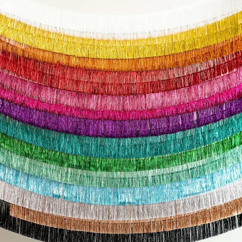 Festive Tinsel Curtain Tassel Banner for Celebrations Home Decor