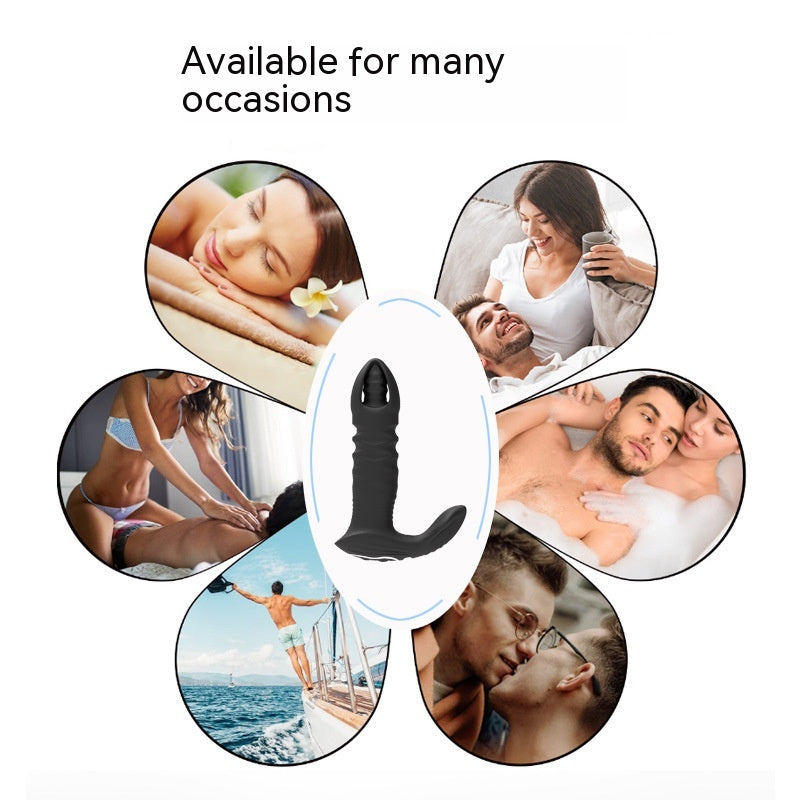 Wireless Remote Control Adult Masturbation Device with Telescopic Prostate Massager