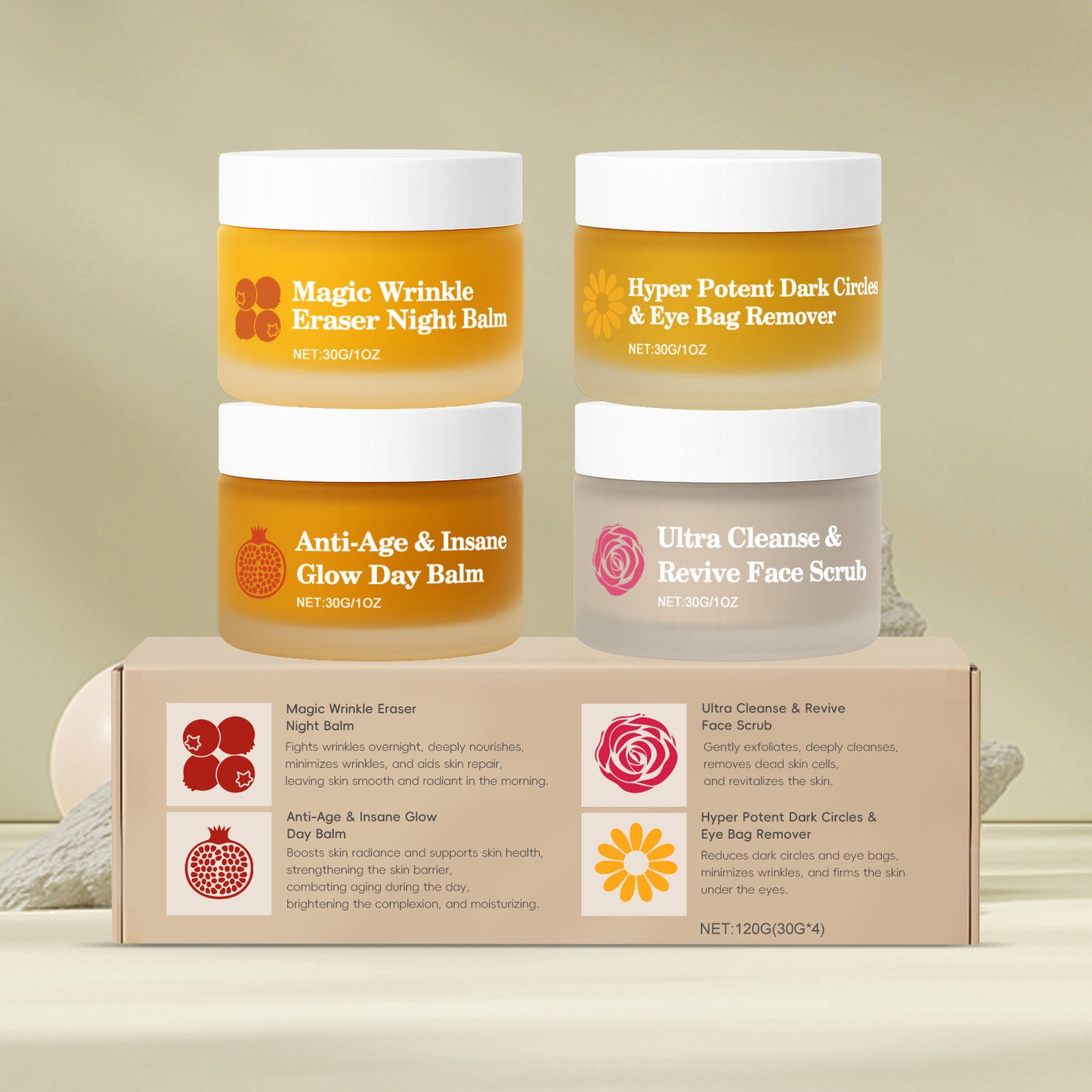 Multi Effect Skin Rejuvenation Day and Night Repair Set - 4 x 30g