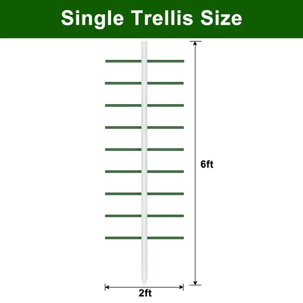 6ft x 2ft White Round Tube Climbing Trellis - Durable & Stylish