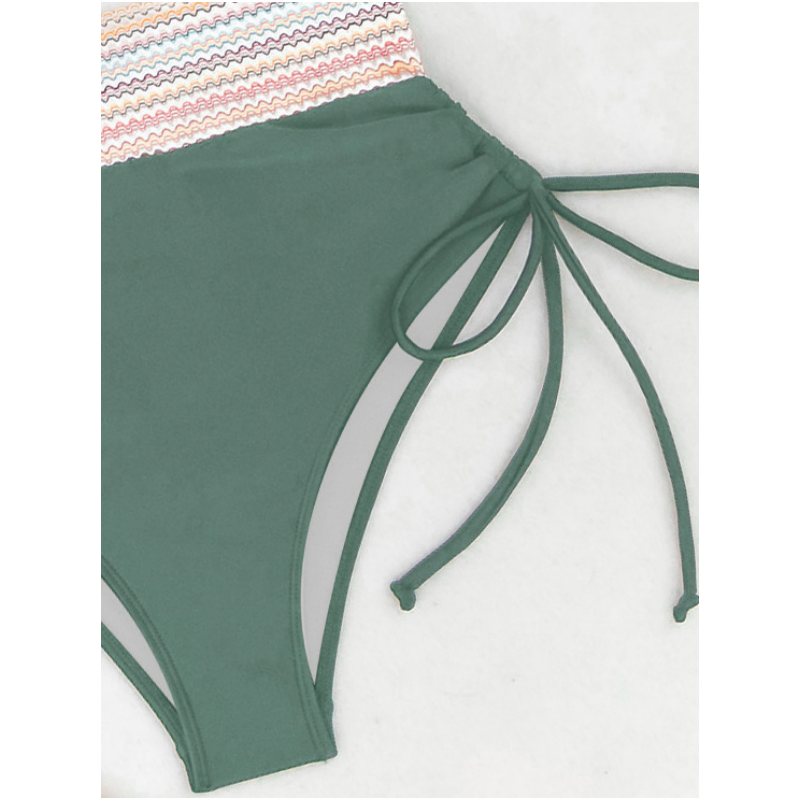 High Waisted Two-Piece Bikini Set with Tummy Control