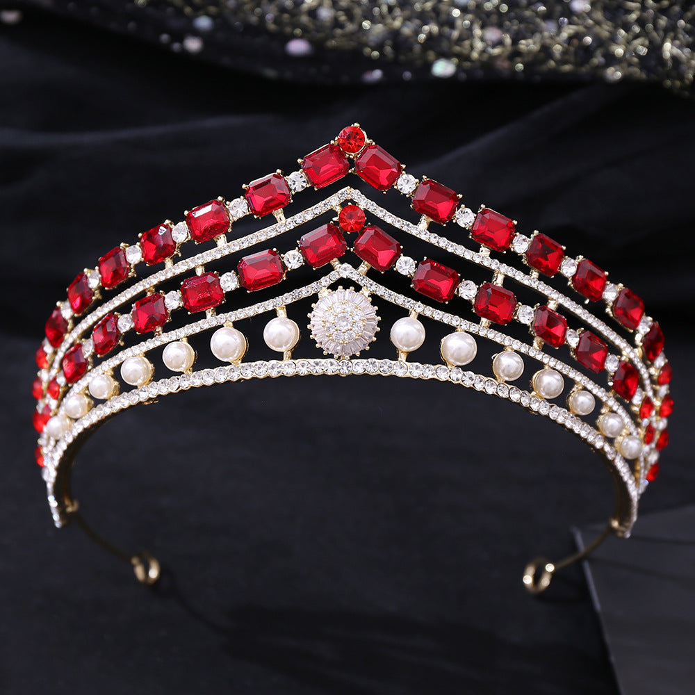 Elegant Rhinestone Baroque Bridal Crown Headpiece with Alloy and Zircon