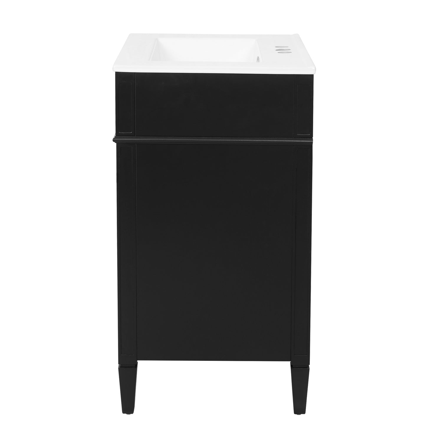 24-Inch Modern Bathroom Vanity with Sink and Storage - Black