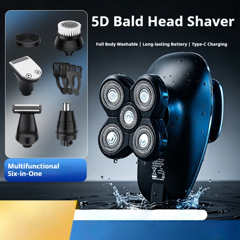 Electric Shaver with Floating Heads & Nose Trimmer