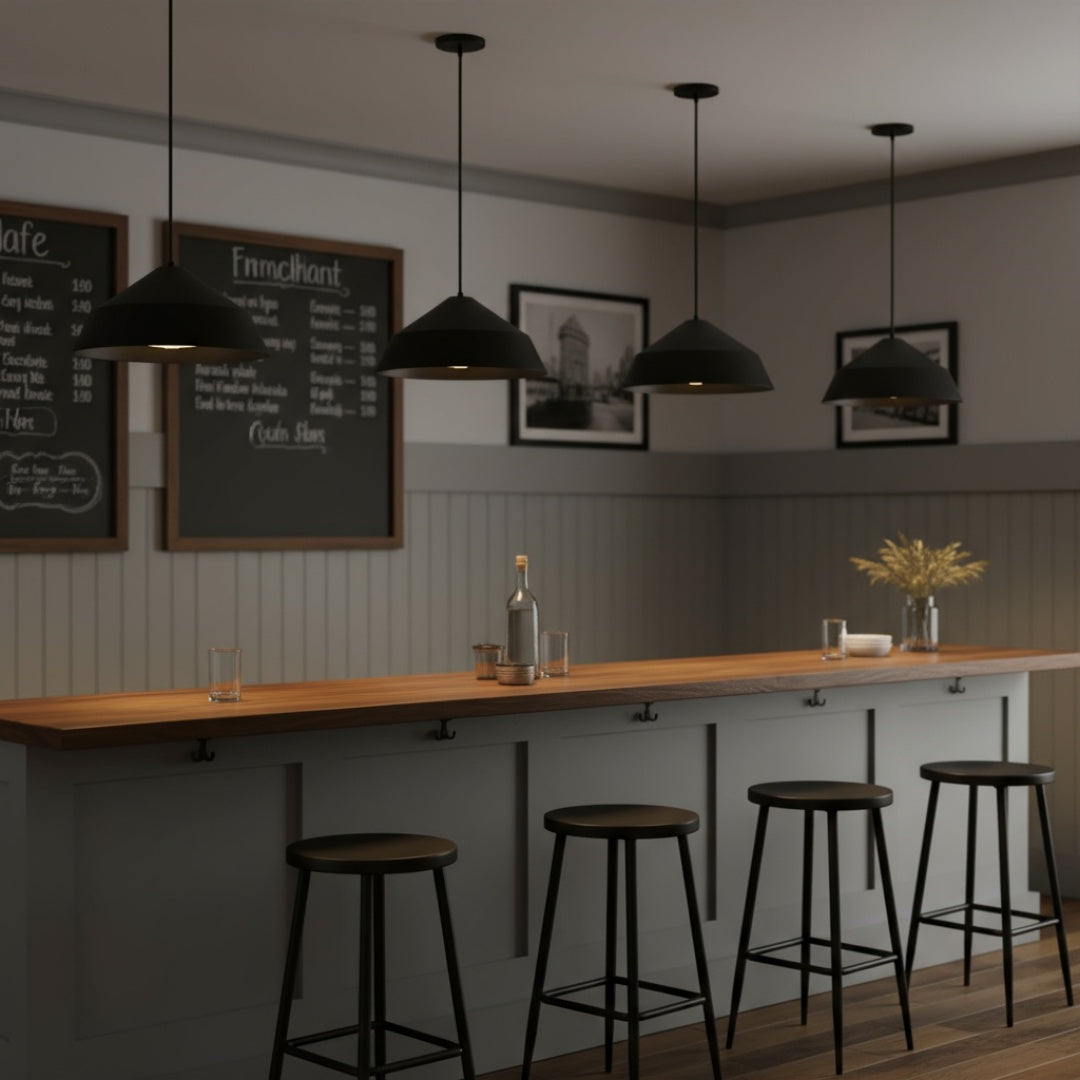 22-Inch Integrated LED Black Pendant Light Fixture