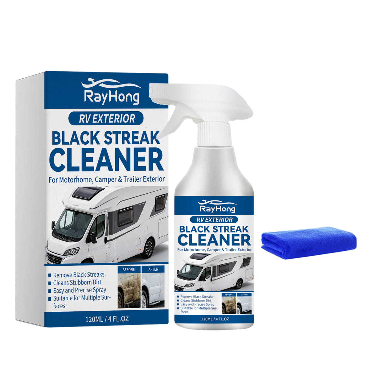RV Exterior Wall Cleaner Spray - Dust & Stain Remover, 120ml