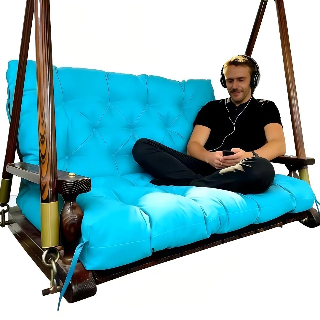 Outdoor Swing Cushions 2-3 Seater Waterproof Bench Pad with Anti-Slip Straps - Multiple Colors