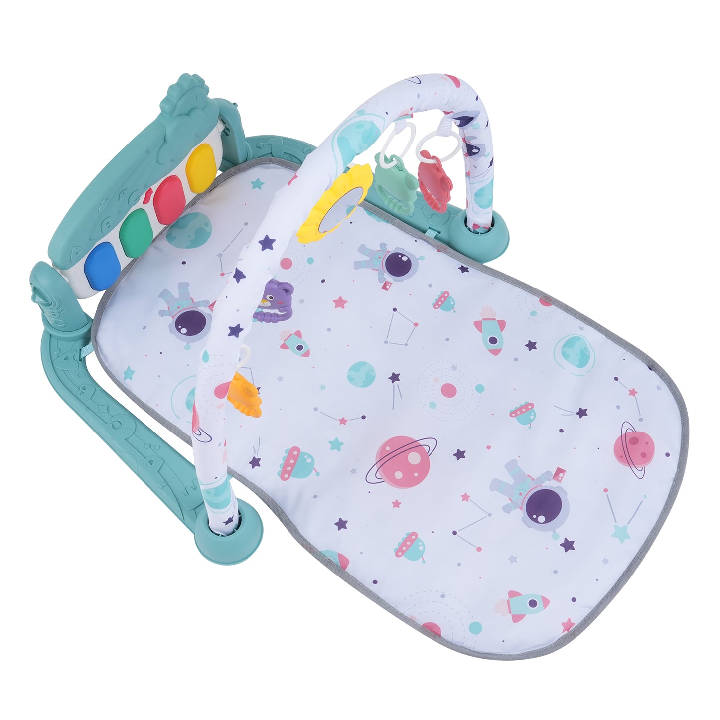 Musical Baby Play Mat with Piano Keyboard & Detachable Toys
