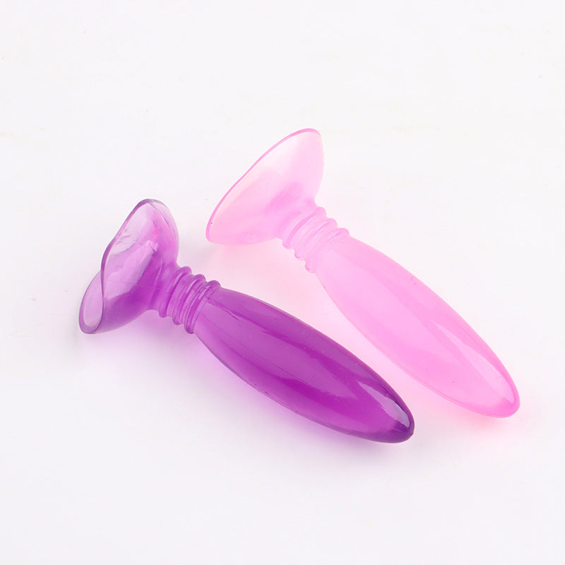 Silicone Back Court Bullet Butt Plug for Men and Women - Pink & Purple