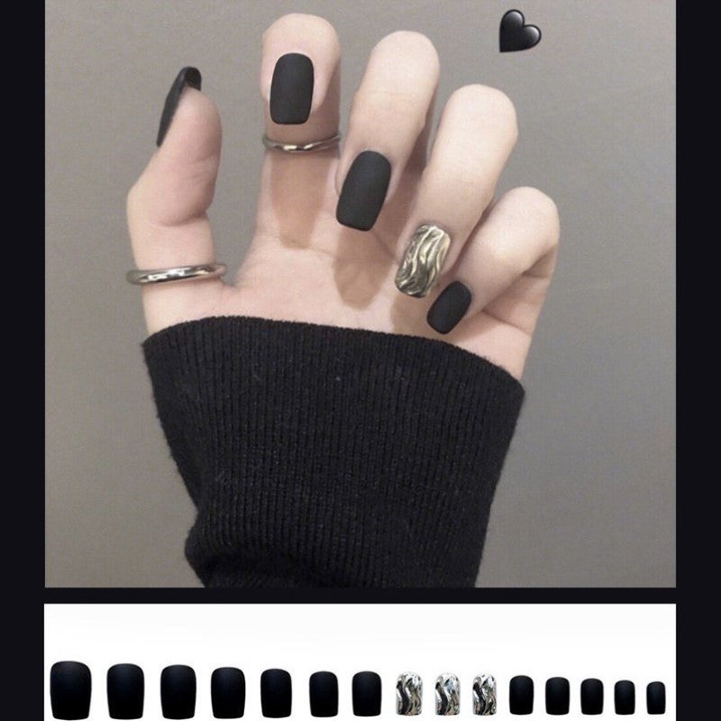 24-Piece False Nails Set - Multiple Colors