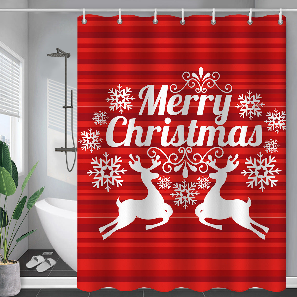 Waterproof Polyester Shower Curtain - Mildew Resistant, Multiple Sizes & Styles