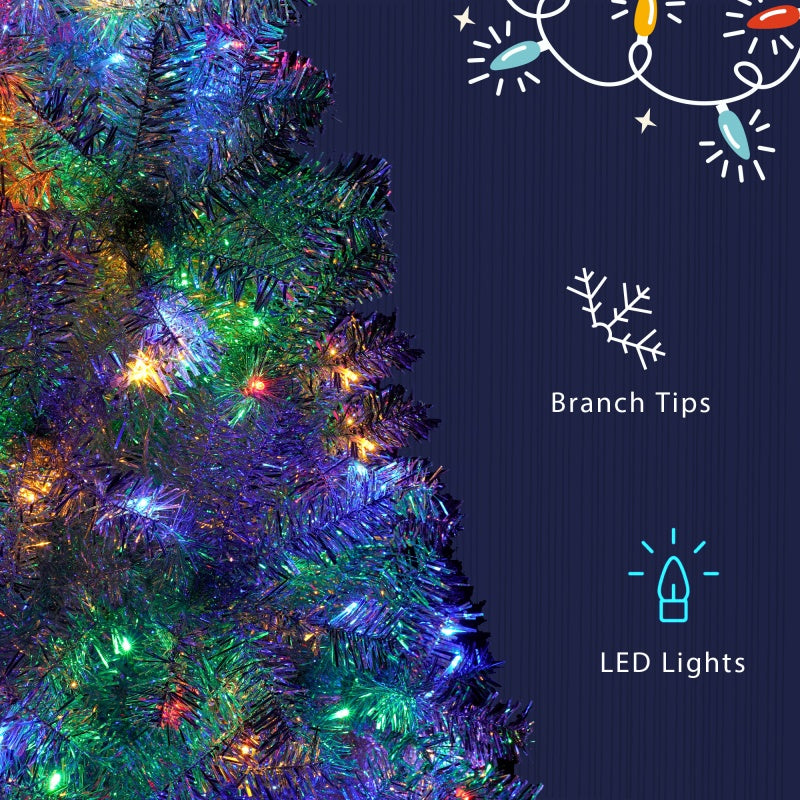6FT Pre-Lit Artificial Christmas Tree with 300 LED Lights