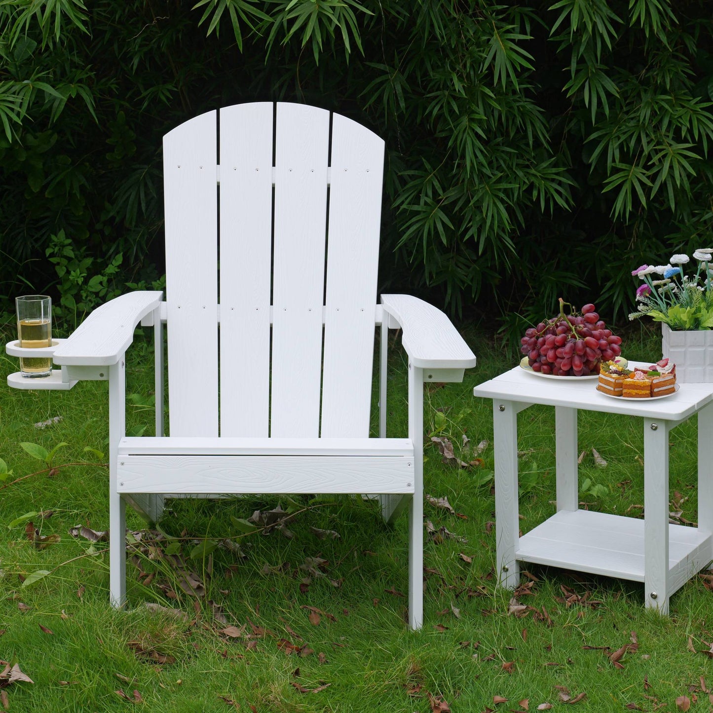Outdoor Lounge Chair With Cup Holder For Patio Relaxation & Garden
