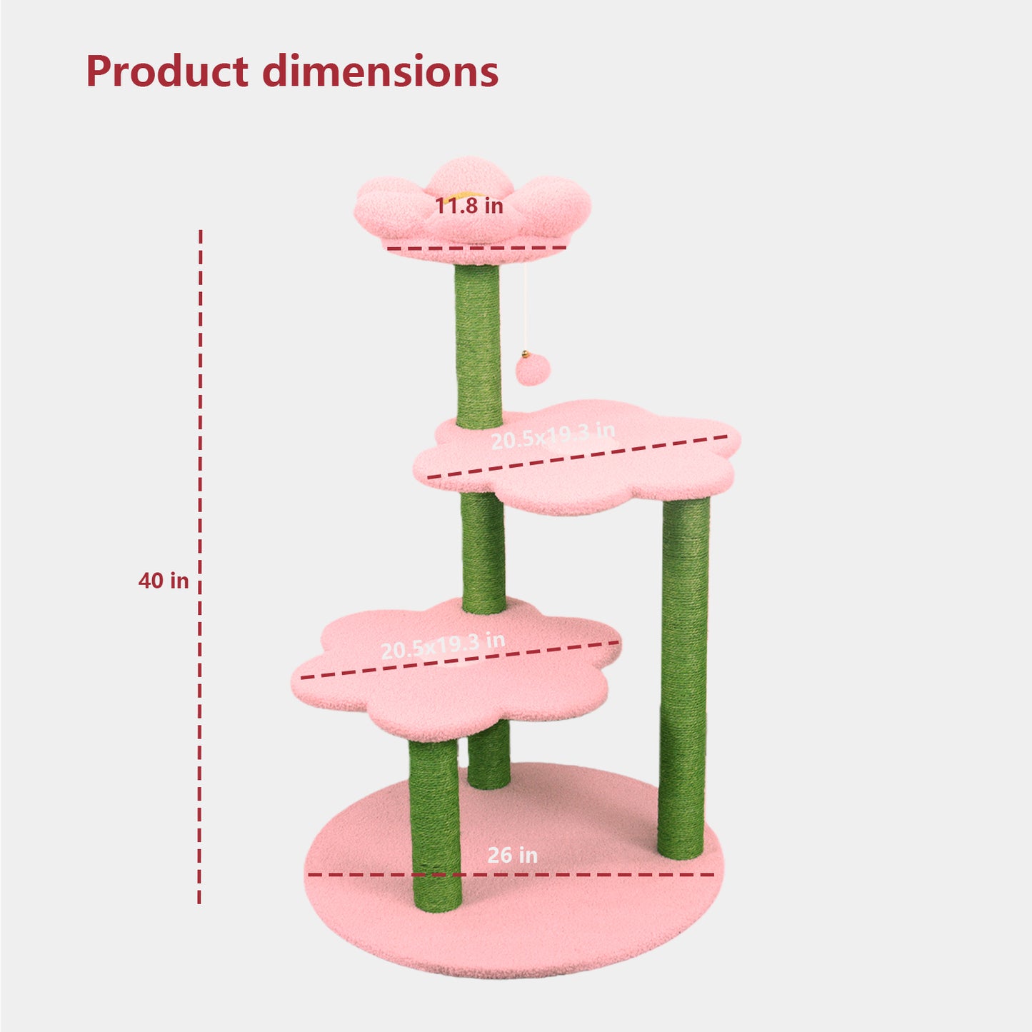 Pink Multi-Level Cat Tree with Removable Cozy Perch & Scratching Posts - Climbing & Resting Furniture for Cats and Kittens