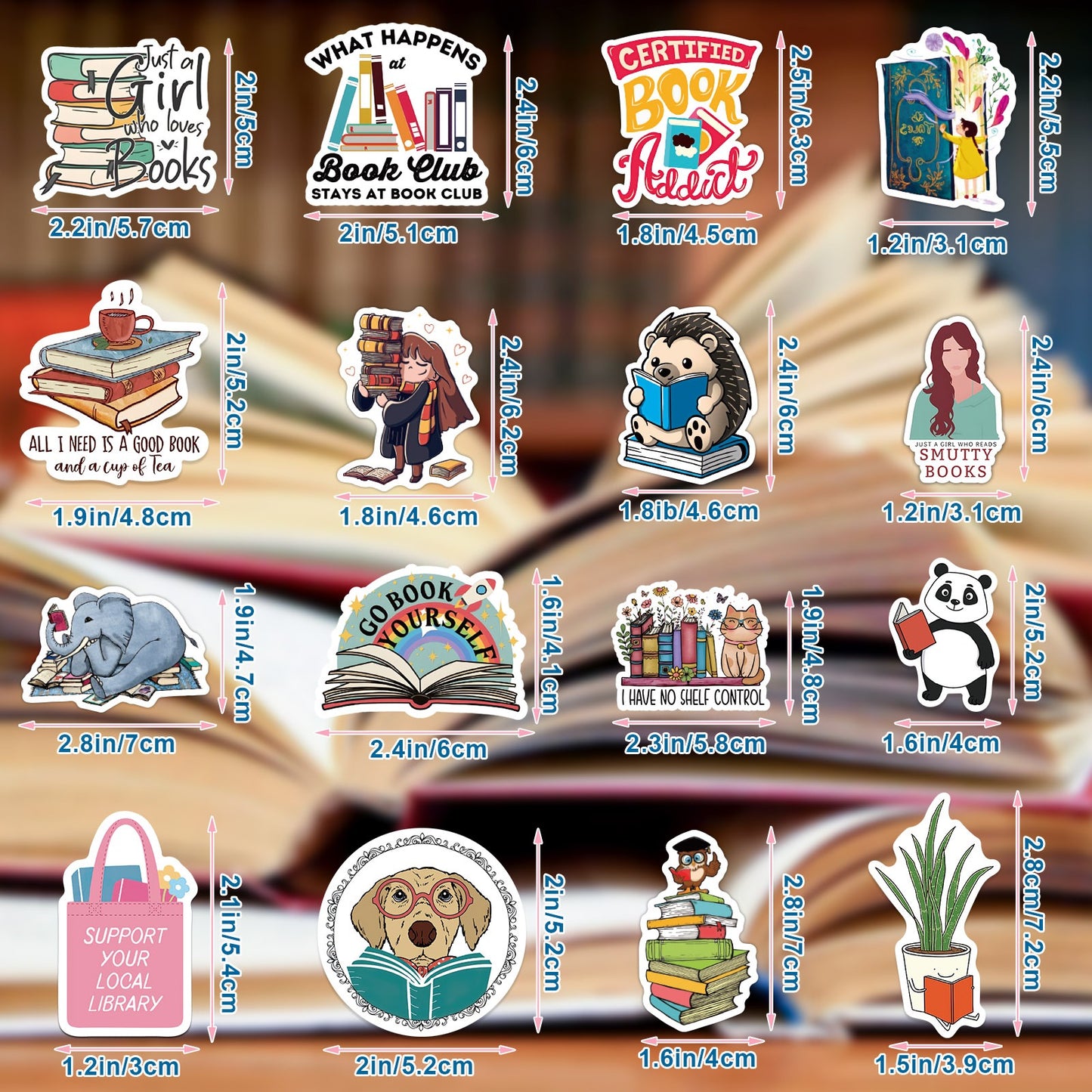 324Pcs Book Stickers - Aesthetic Vinyl Decals for Laptops & Water Bottles