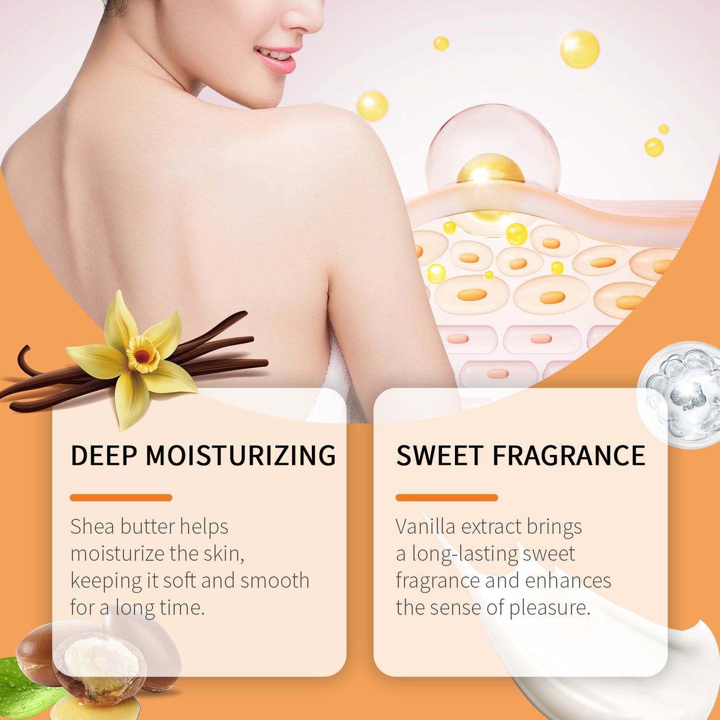 Sweet Moisturizing Body Lotion with Vanilla & Coconut Oil - 120g